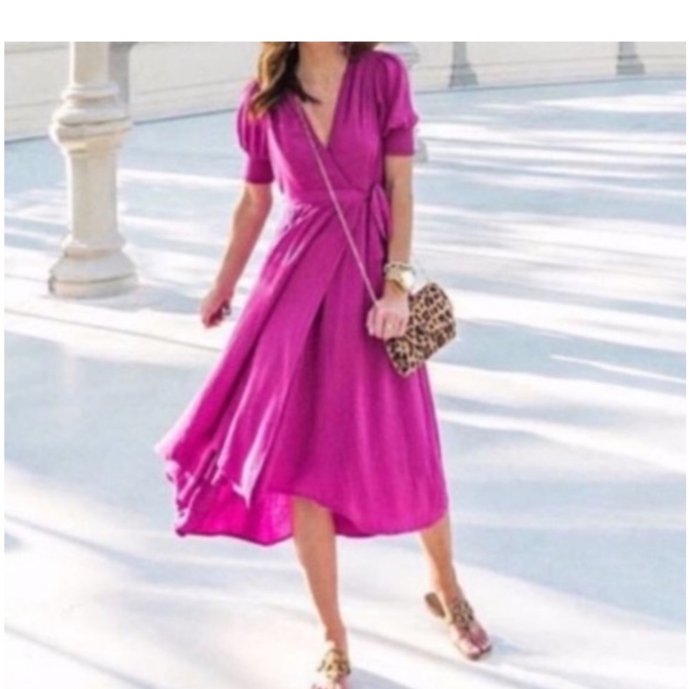 Anthropologie Pink Midi Dress - Picture 2 of 14